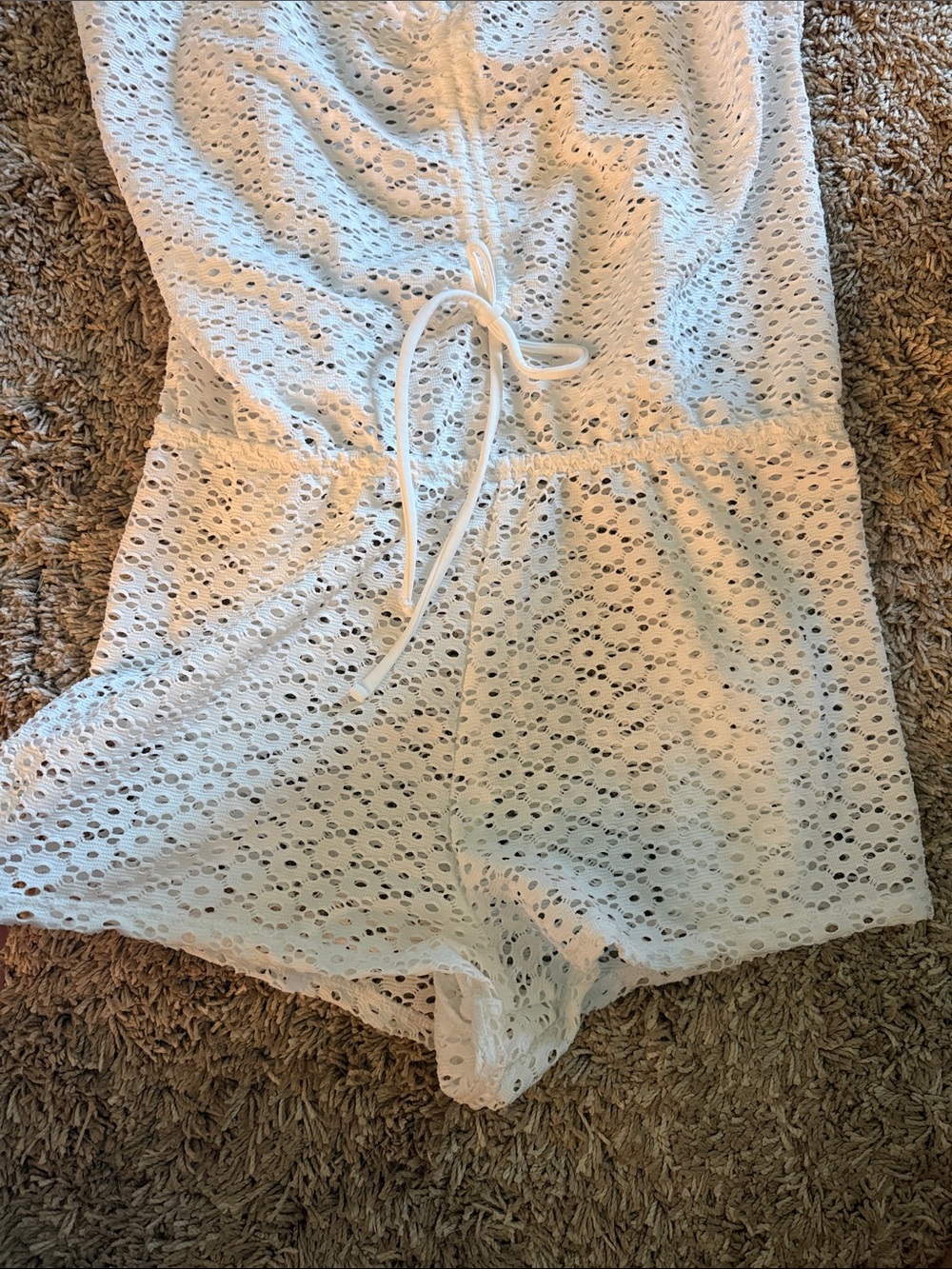 NWT Salt + Cove White Swim Coverup Romper with Tie Waist Sz XS - Picture 4 of 7